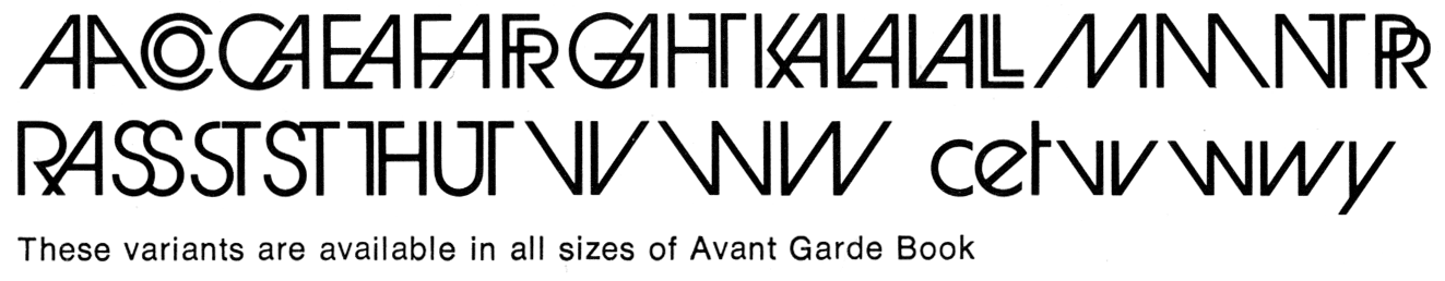 avant garde gothic ligatures meaning